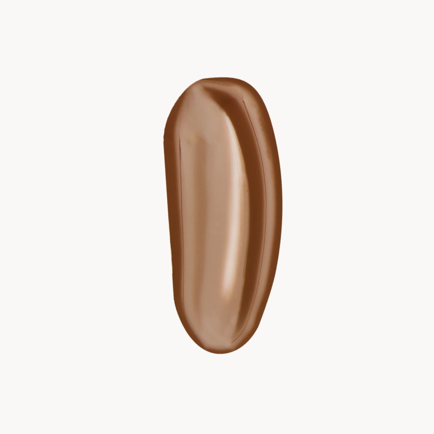 A wipe of cool-toned tan liquid foundation on a white background
