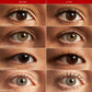 Close up of different eyes showing before and after Im-Possible mascara application